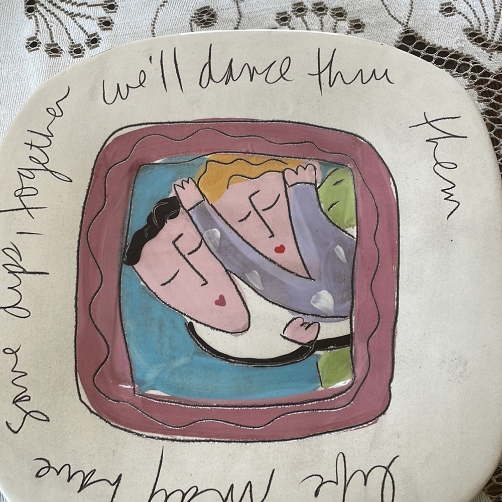 Sandra Magsamen Art Original- Life May Have Some Dips We’ll Dance Together Plate - Picture 3 of 10